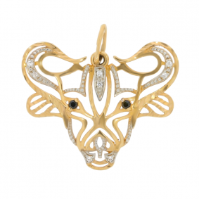 Золотая подвеска знак зодиака Телец КЮЗ Del'ta с фианитом D030479 D030479 фото