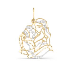 Золотая подвеска Знак зодиака Водолей КЮЗ Del'ta с фианитом D030480 D030480 фото