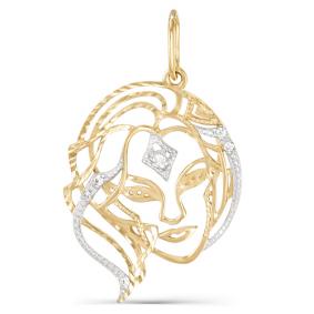 Золотая подвеска Знак зодиака Дева КЮЗ Del'ta с фианитом D030486 D030486 фото