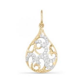 Золотая подвеска КЮЗ Del'ta D030489 с фианитом D030489 фото