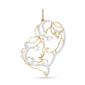 Золотая подвеска КЮЗ Del'ta D030509 с фианитом D030509 фото