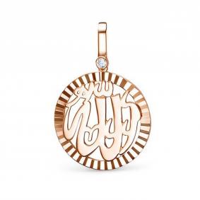 Золотая подвеска КЮЗ Del'ta D0305363 с фианитом D0305363 фото