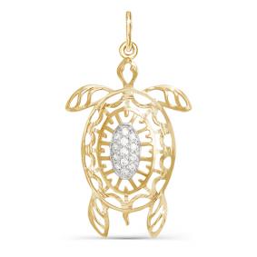 Золотая подвеска КЮЗ Del'ta D030556 с фианитом D030556 фото