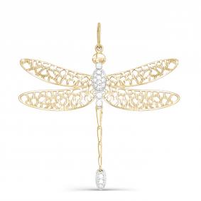 Золотая подвеска КЮЗ Del'ta D030559 с фианитом D030559 фото