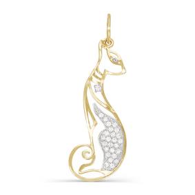 Золотая подвеска КЮЗ Del'ta D030602 с фианитом D030602 фото
