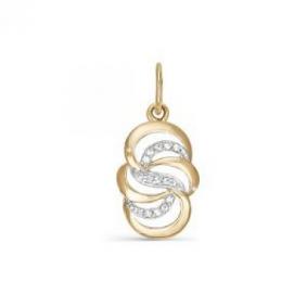 Золотая подвеска КЮЗ Del'ta D030665 с фианитом D030665 фото