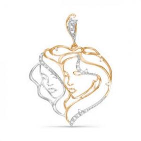 Золотая подвеска КЮЗ Del'ta D030679 с фианитом D030679 фото