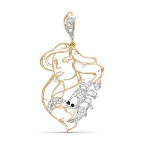 Золотая подвеска КЮЗ Del'ta D030681 с фианитом D030681 фото