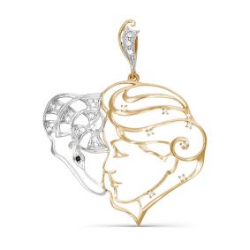 Золотая подвеска Знак зодиака Овен КЮЗ Del'ta с фианитом D030683 D030683 фото