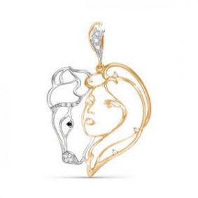 Золотая подвеска КЮЗ Del'ta D030685 с фианитом D030685 фото