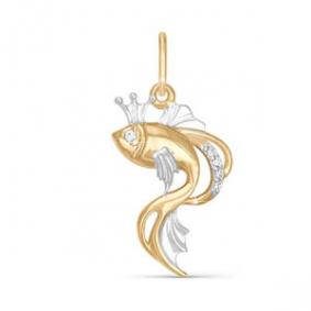 Золотая подвеска КЮЗ Del'ta D030688 с фианитом D030688 фото