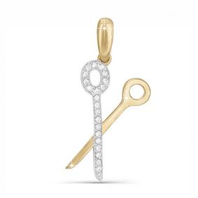 Золотая подвеска КЮЗ Del'ta D030691 с фианитом D030691 фото