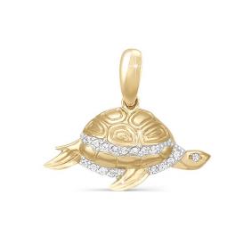 Золотая подвеска КЮЗ Del'ta D030693 с фианитом D030693 фото