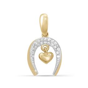 Золотая подвеска КЮЗ Del'ta D030694 с фианитом D030694 фото