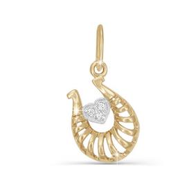 Золотая подвеска КЮЗ Del'ta D030696 с фианитом D030696 фото