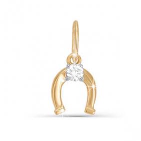 Золотая подвеска КЮЗ Del'ta D030697 с фианитом D030697 фото