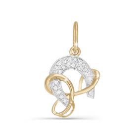 Золотая подвеска КЮЗ Del'ta D030698 с фианитом D030698 фото
