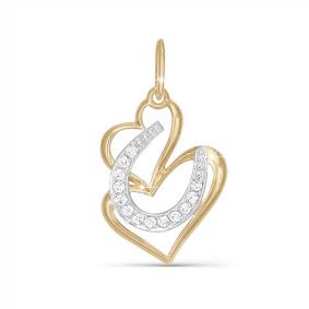 Золотая подвеска КЮЗ Del'ta D030699 с фианитом D030699 фото