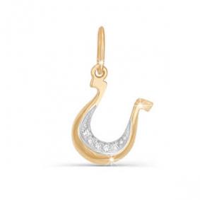 Золотая подвеска КЮЗ Del'ta D030701 с фианитом D030701 фото