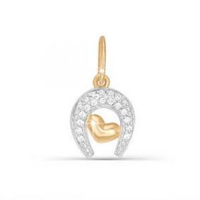 Золотая подвеска КЮЗ Del'ta D030707 с фианитом D030707 фото