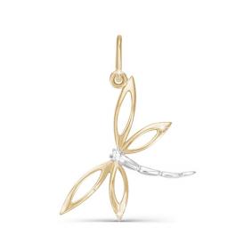 Золотая подвеска КЮЗ Del'ta D030709 с фианитом D030709 фото