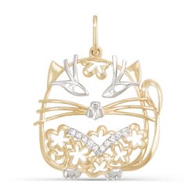 Золотая подвеска КЮЗ Del'ta D030720 с фианитом D030720 фото