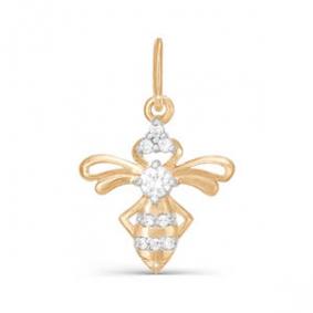 Золотая подвеска КЮЗ Del'ta D030738 с фианитом D030738 фото