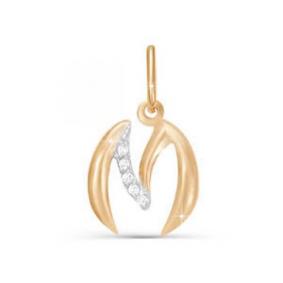 Золотая подвеска КЮЗ Del'ta D030743 с фианитом D030743 фото