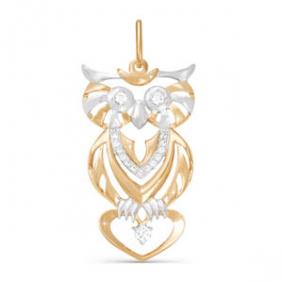 Золотая подвеска КЮЗ Del'ta D030756 с фианитом D030756 фото