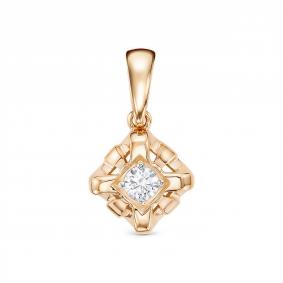 Золотая подвеска КЮЗ Del'ta D0307801 с фианитом D0307801 фото
