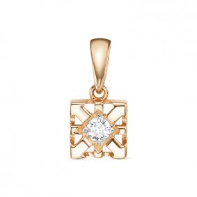 Золотая подвеска КЮЗ Del'ta D0307830 с фианитом D0307830 фото