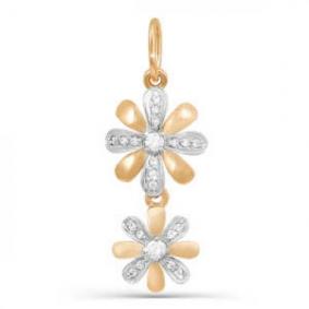 Золотая подвеска КЮЗ Del'ta D030784 с фианитом D030784 фото