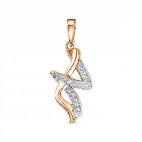 Золотая подвеска КЮЗ Del'ta D0307908 с фианитом D0307908 фото