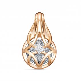 Золотая подвеска КЮЗ Del'ta D0307922 с фианитом D0307922 фото