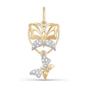 Золотая подвеска КЮЗ Del'ta D030802 с фианитом D030802 фото