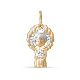 Золотая подвеска КЮЗ Del'ta D030814 с фианитом D030814 фото