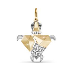 Золотая подвеска КЮЗ Del'ta D030856 с фианитом D030856 фото