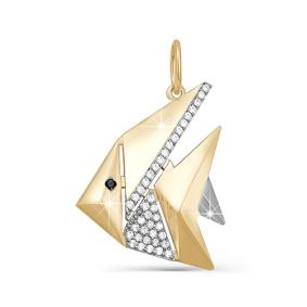 Золотая подвеска КЮЗ Del'ta D030857 с фианитом D030857 фото