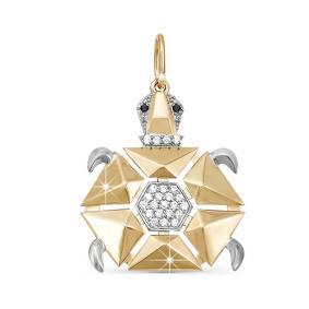 Золотая подвеска КЮЗ Del'ta D030859 с фианитом D030859 фото