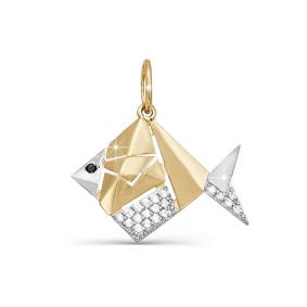 Золотая подвеска КЮЗ Del'ta D030860 с фианитом D030860 фото