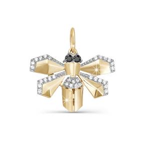 Золотая подвеска КЮЗ Del'ta D030864 с фианитом D030864 фото