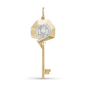 Золотая подвеска КЮЗ Del'ta D030943 с фианитом D030943 фото