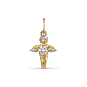 Золотая подвеска КЮЗ Del'ta D030946 с фианитом D030946 фото