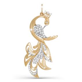 Золотая подвеска КЮЗ Del'ta D031076 с фианитом D031076 фото