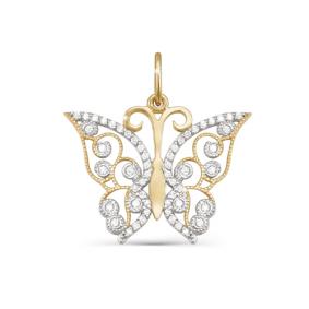 Золотая подвеска КЮЗ Del'ta D031108 с фианитом D031108 фото