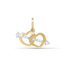 Золотая подвеска КЮЗ Del'ta D031133 с фианитом D031133 фото