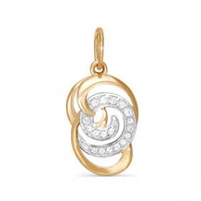 Золотая подвеска КЮЗ Del'ta D031135 с фианитом D031135 фото