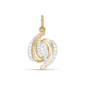 Золотая подвеска КЮЗ Del'ta D031138 с фианитом D031138 фото