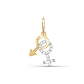 Золотая подвеска КЮЗ Del'ta D031143 с фианитом D031143 фото