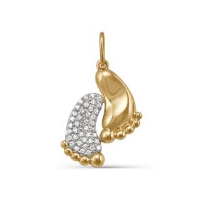 Золотая подвеска КЮЗ Del'ta D031174 с фианитом D031174 фото